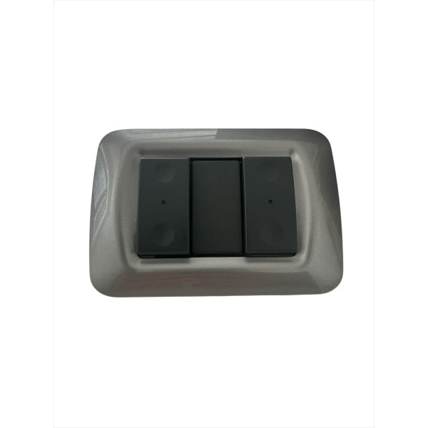 Gewiss GW21992 2-channel push-button panel + titanium plate, system series, black